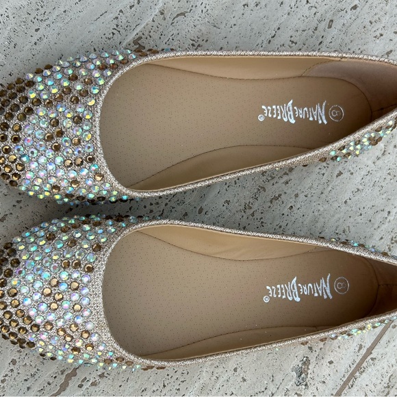 ✨NEW✨Champagne Gold Embellished Ballet Flats - Picture 7 of 11
